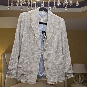 WinterSilks Light Gray Textured Blazer